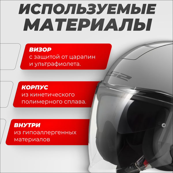 Изображение товара Мотошлем LS2 OF620 Classy Solid (XL, серый)