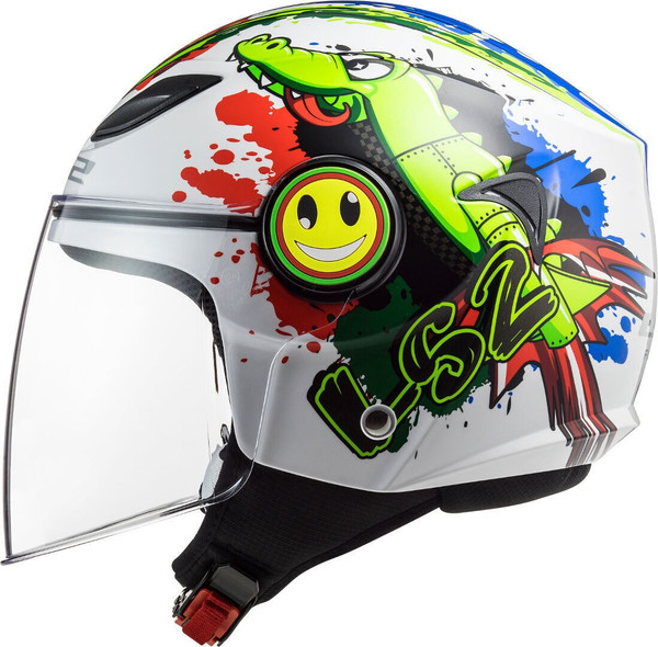 Изображение товара Мотошлем LS2 OF602 Funny Croco (M, белый глянцевый)