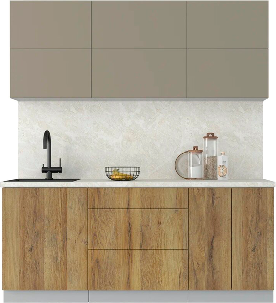 Изображение товара Кухонный гарнитур Интерлиния Мила Матте 1.9 А (луна/дуб вотан/опал светлый)