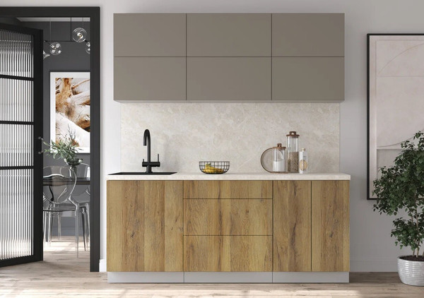 Изображение товара Кухонный гарнитур Интерлиния Мила Матте 1.9 А (луна/дуб вотан/опал светлый)