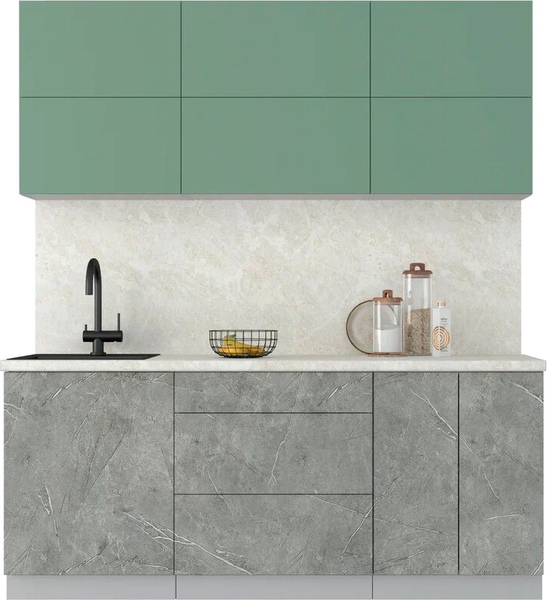 Изображение товара Кухонный гарнитур Интерлиния Мила Матте 1.9 А (мята/керамика/опал светлый)