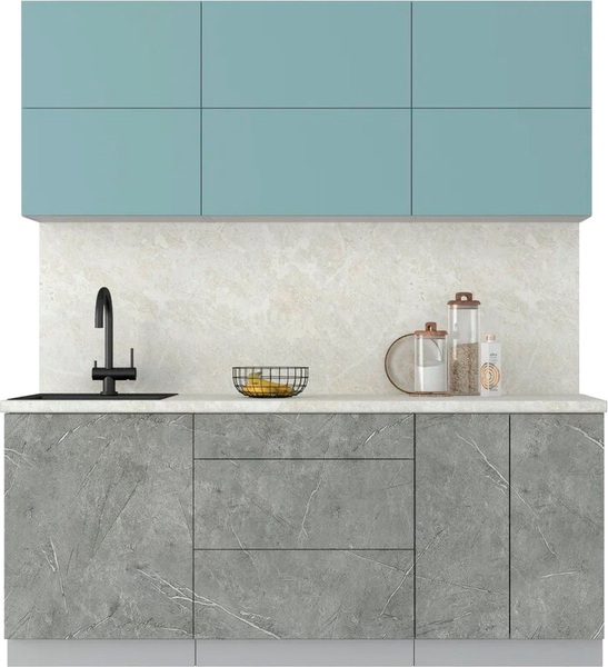 Изображение товара Кухонный гарнитур Интерлиния Мила Матте 1.9 А (океан/керамика/опал светлый)