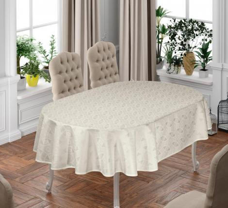 Изображение товара Скатерть DO&CO Karanfil Овальная 160x220 / 12225 (кремовый)