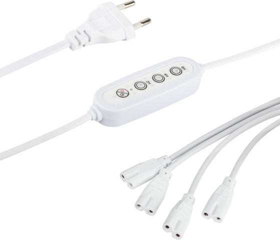 Изображение товара Кабель для фитосветильника ЭРА 4х IEC C7 2pin 2m+timer / Б0066964
