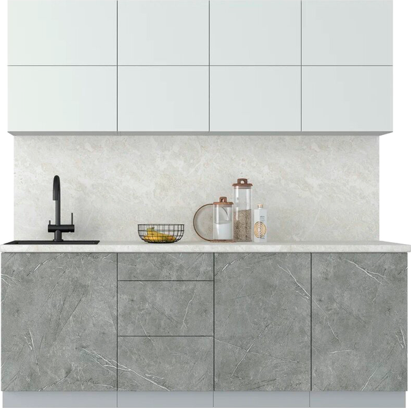 Изображение товара Кухонный гарнитур Интерлиния Мила Матте 2.1 А (белый/керамика/опал светлый)