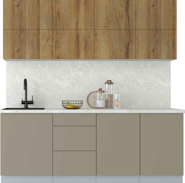 Изображение товара Кухонный гарнитур Интерлиния Мила Матте 2.1 А (дуб вотан/луна/опал светлый)