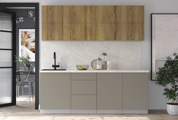 Изображение товара Кухонный гарнитур Интерлиния Мила Матте 2.1 А (дуб вотан/луна/опал светлый)