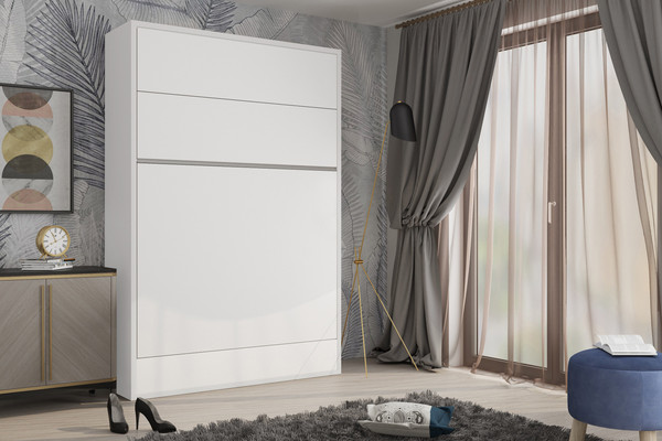 Изображение товара Шкаф-кровать трансформер Макс Стайл Falcon Egger 36мм 140x200 (белый классический W960 ST7)