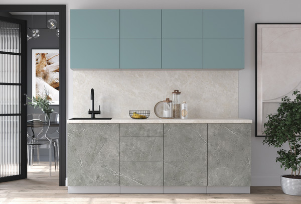 Изображение товара Кухонный гарнитур Интерлиния Мила Матте 2.1 А (океан/керамика/опал светлый)