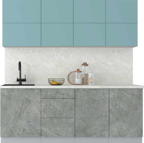 Изображение товара Кухонный гарнитур Интерлиния Мила Матте 2.1 А (океан/керамика/опал светлый)
