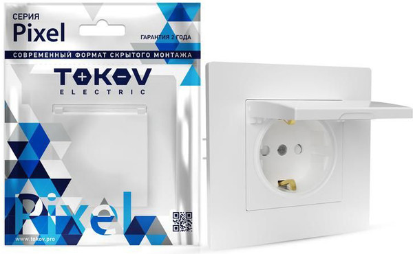 Изображение товара Розетка Tokov Electric Pixel TKE-PX-R1ZSW1-C34