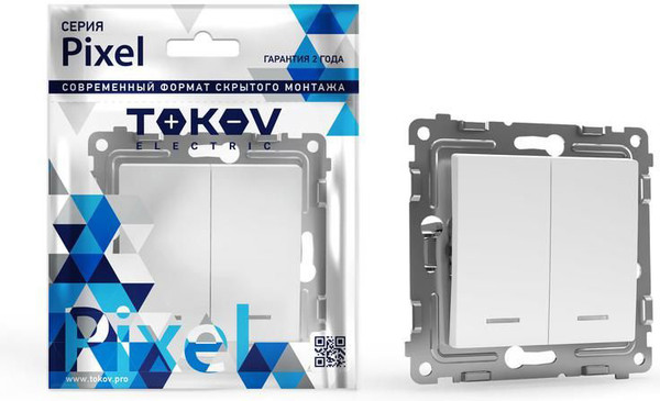Изображение товара Выключатель Tokov Electric Pixel TKE-PX-V2I-C34 (айс)