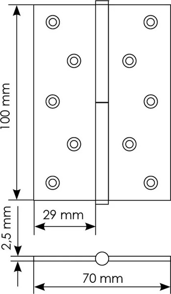 Изображение товара Петля дверная Morelli MSDN 100x70x2.5 SC L (левая, матовый хром)
