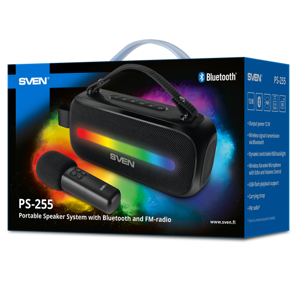 Изображение товара Портативная колонка Sven PS-255 (черный)