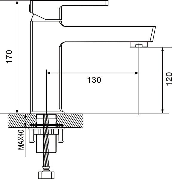 Изображение товара Смеситель Rose R1801H-1 (черный)
