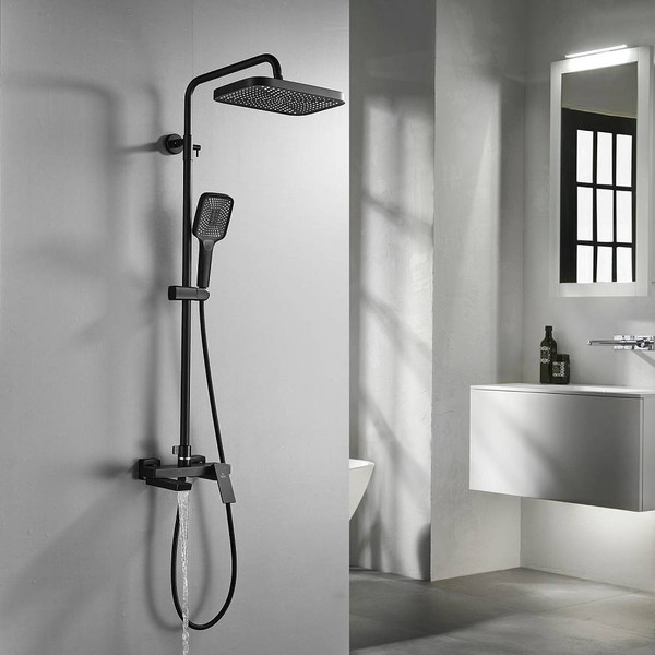 Изображение товара Душевая система со смесителем Rose R1836H (черный)