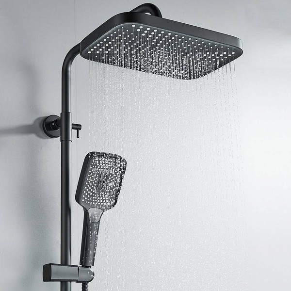 Изображение товара Душевая система со смесителем Rose R1836H (черный)