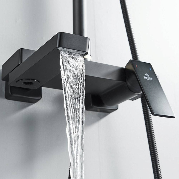 Изображение товара Душевая система со смесителем Rose R1836H (черный)