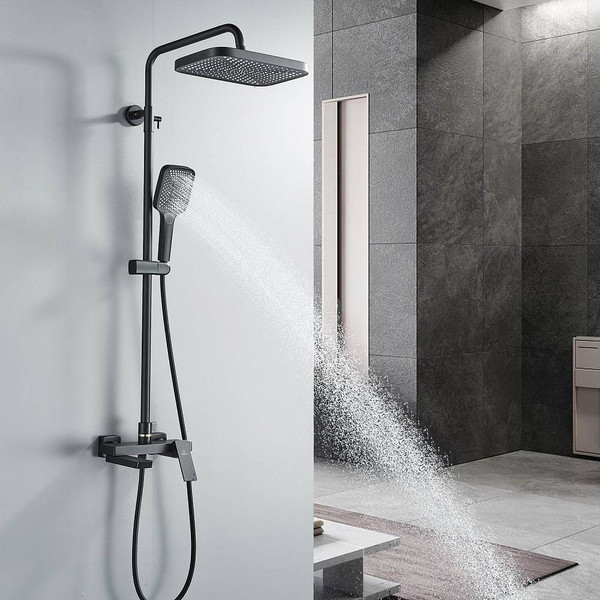 Изображение товара Душевая система со смесителем Rose R1836H (черный)