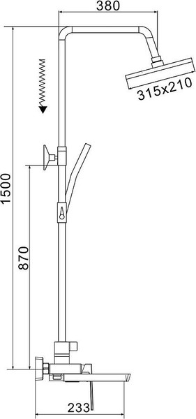 Изображение товара Душевая система со смесителем Rose R1836C (белый)
