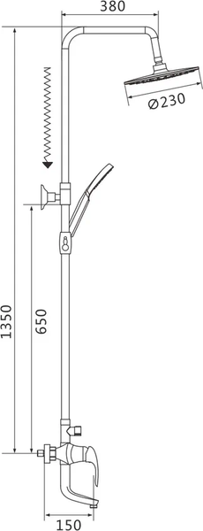 Изображение товара Душевая система со смесителем Shevanik S9836F (белый/хром)