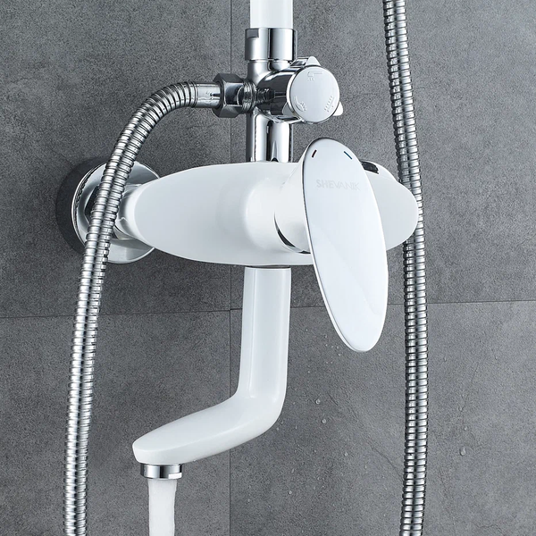 Изображение товара Душевая система со смесителем Shevanik S9836F (белый/хром)