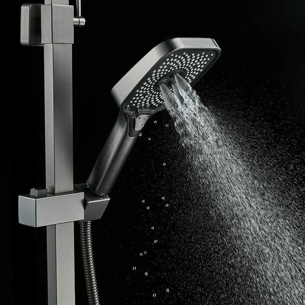 Изображение товара Душевая система со смесителем Shevanik S7036T (оружейная сталь)
