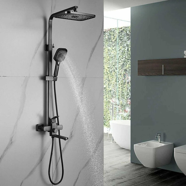 Изображение товара Душевая система со смесителем Shevanik S7036T (оружейная сталь)