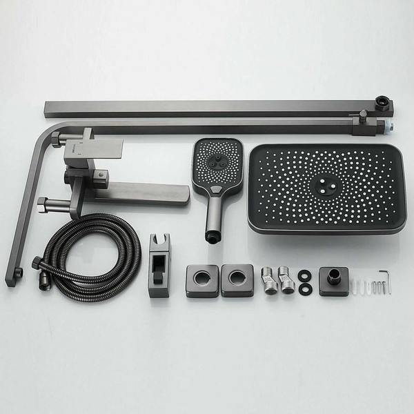 Изображение товара Душевая система со смесителем Shevanik S7036T (оружейная сталь)