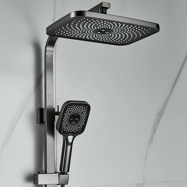 Изображение товара Душевая система со смесителем Shevanik S7036T (оружейная сталь)