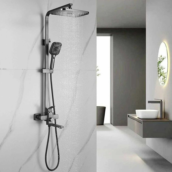 Изображение товара Душевая система со смесителем Shevanik S7036T (оружейная сталь)