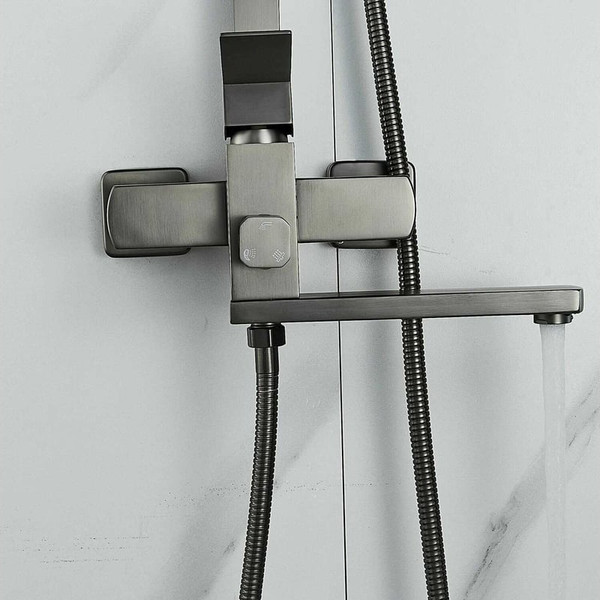 Изображение товара Душевая система со смесителем Shevanik S7036T (оружейная сталь)