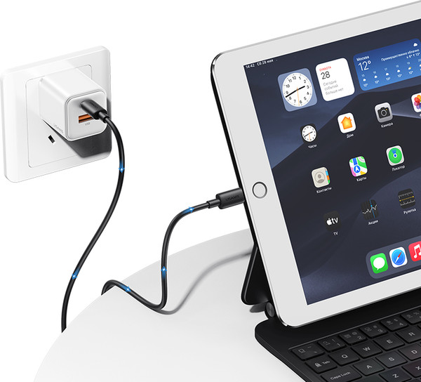 Изображение товара Кабель Usams YD Series SJ712 Type-C-Lightning (1м, белый)