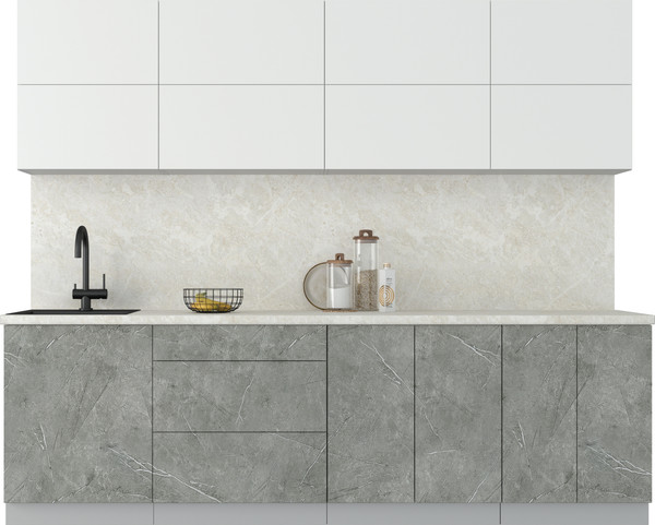 Изображение товара Кухонный гарнитур Интерлиния Мила Матте 2.6 А (белый/керамика/опал светлый)