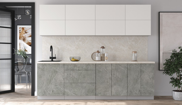 Изображение товара Кухонный гарнитур Интерлиния Мила Матте 2.6 А (белый/керамика/опал светлый)