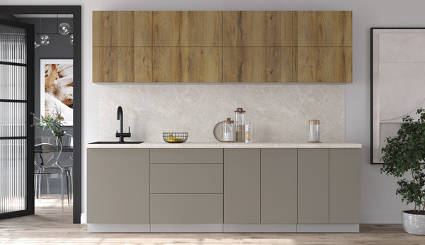 Изображение товара Кухонный гарнитур Интерлиния Мила Матте 2.6 А (дуб вотан/луна/опал светлый)