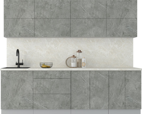 Изображение товара Кухонный гарнитур Интерлиния Мила Матте 2.6 А (керамика/керамика/опал светлый)