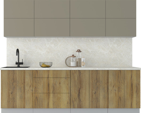 Изображение товара Кухонный гарнитур Интерлиния Мила Матте 2.6 А (луна/дуб вотан/опал светлый)