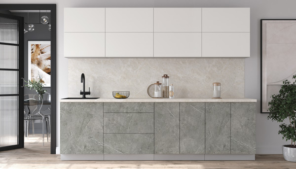 Изображение товара Кухонный гарнитур Интерлиния Мила Матте 2.7 А (белый/керамика/опал светлый)