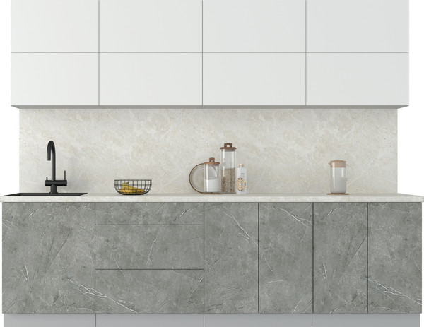 Изображение товара Кухонный гарнитур Интерлиния Мила Матте 2.7 А (белый/керамика/опал светлый)