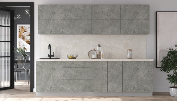 Изображение товара Кухонный гарнитур Интерлиния Мила Матте 2.7 А (керамика/керамика/опал светлый)