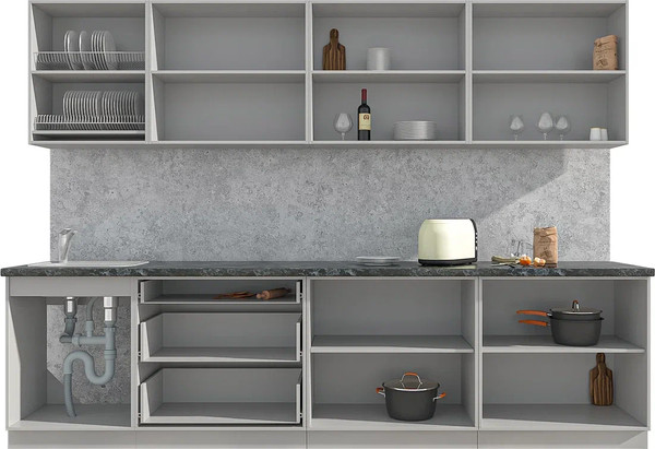 Изображение товара Кухонный гарнитур Интерлиния Мила Матте 3.0 А (керамика/керамика/опал светлый)