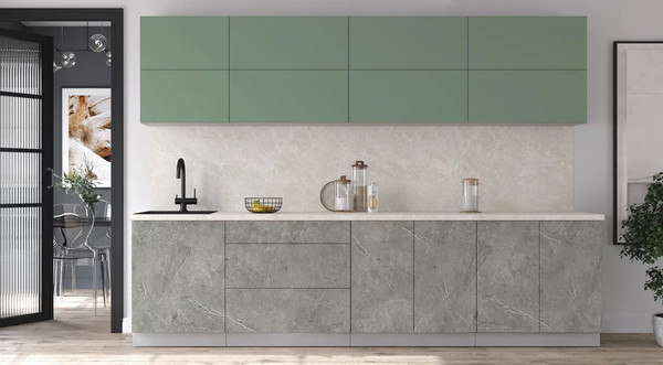 Изображение товара Кухонный гарнитур Интерлиния Мила Матте 3.0 А (мята/керамика/опал светлый)