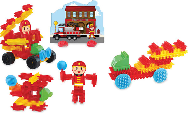Изображение товара Конструктор Dede Кактус-блоки. Пожарные / 03308