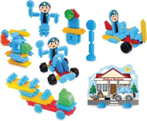 Изображение товара Конструктор Dede Кактус-блоки. Полиция / 03307