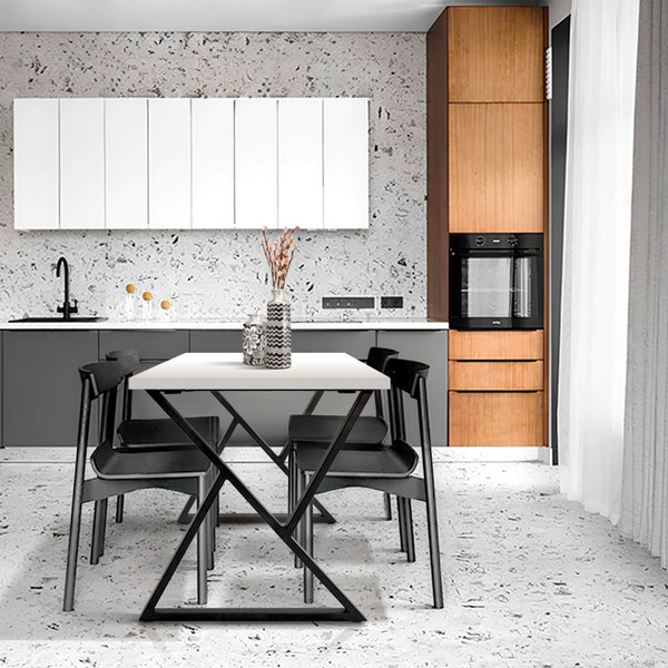 Изображение товара Обеденный стол Millwood Дели Л 160x80x75 (белый/металл черный)