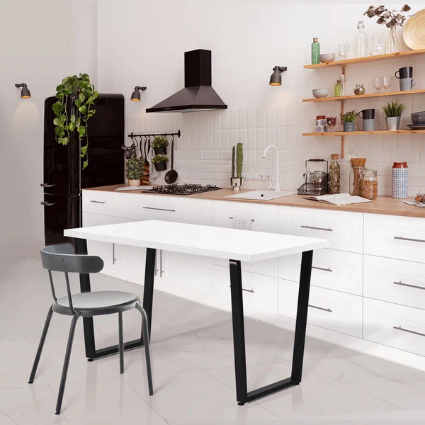 Изображение товара Обеденный стол Millwood Уэльс Л 120x70x75 (белый/металл черный)