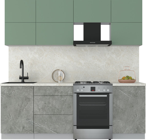 Изображение товара Кухонный гарнитур Интерлиния Мила Матте 2.2 Б (мята/керамика/опал светлый)