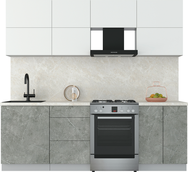 Изображение товара Кухонный гарнитур Интерлиния Мила Матте 2.3 Б (белый/керамика/опал светлый)