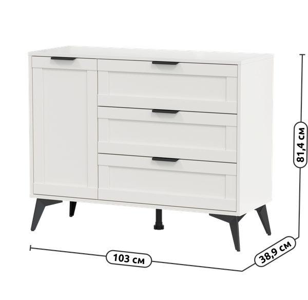 Изображение товара Тумба Anrex Mone 1D3S (белый)